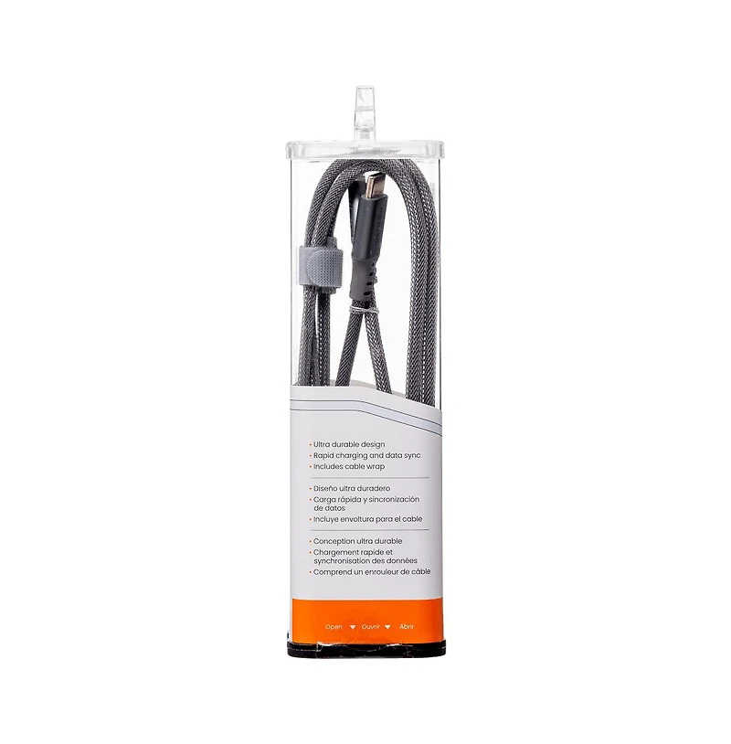 Ventev Alloy Usb C to Apple Lightning High Speed Ultradurable 4 Foot Cable-Silver