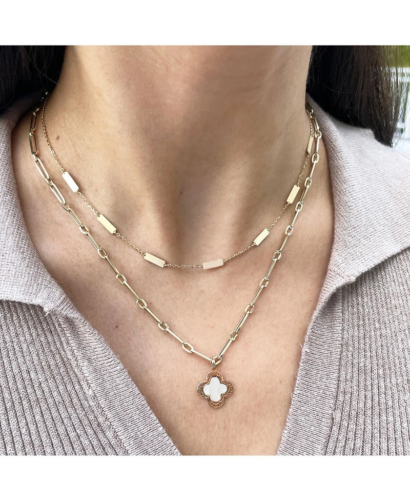 The Lovery Gold Bar Chain Necklace 14K Gold