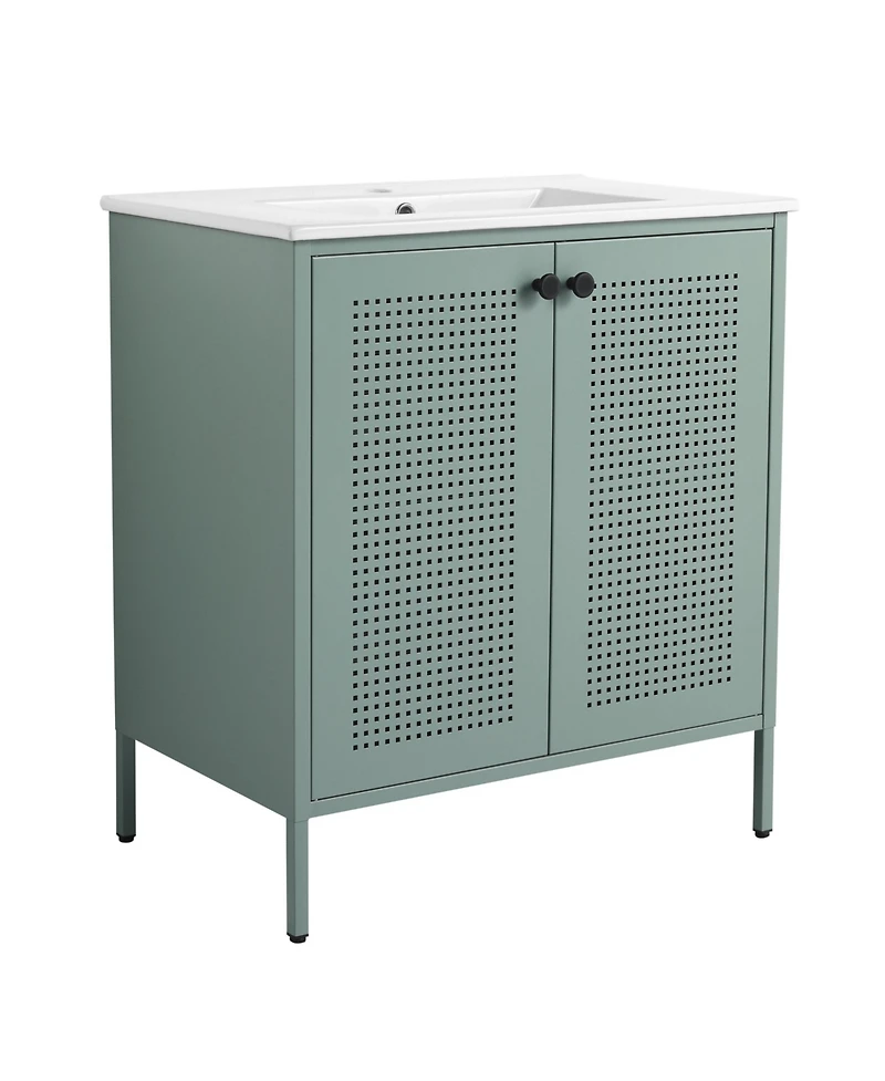 Casainc 30 Inch Freestanding Bathroom Vanity with Ceramic Sink and Storage Space