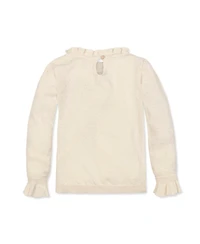 Hope & Henry Little and Big Girls' Organic Long Sleeve Ruffle Edge Sweater