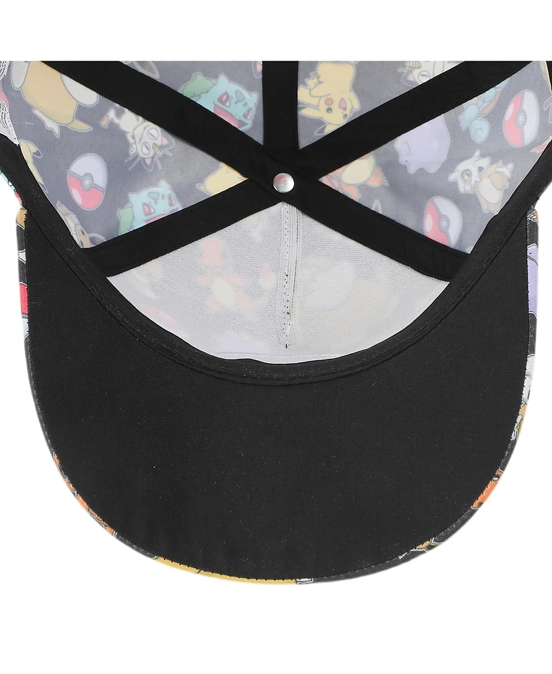 Pokemon Boys Pokemon Characters All-Over Print Youth Black Traditional Adjustable Hat