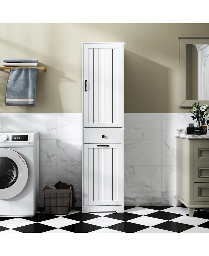 Casainc Laundry Cabinet with Storage Compartment and Drawer for Utility Room
