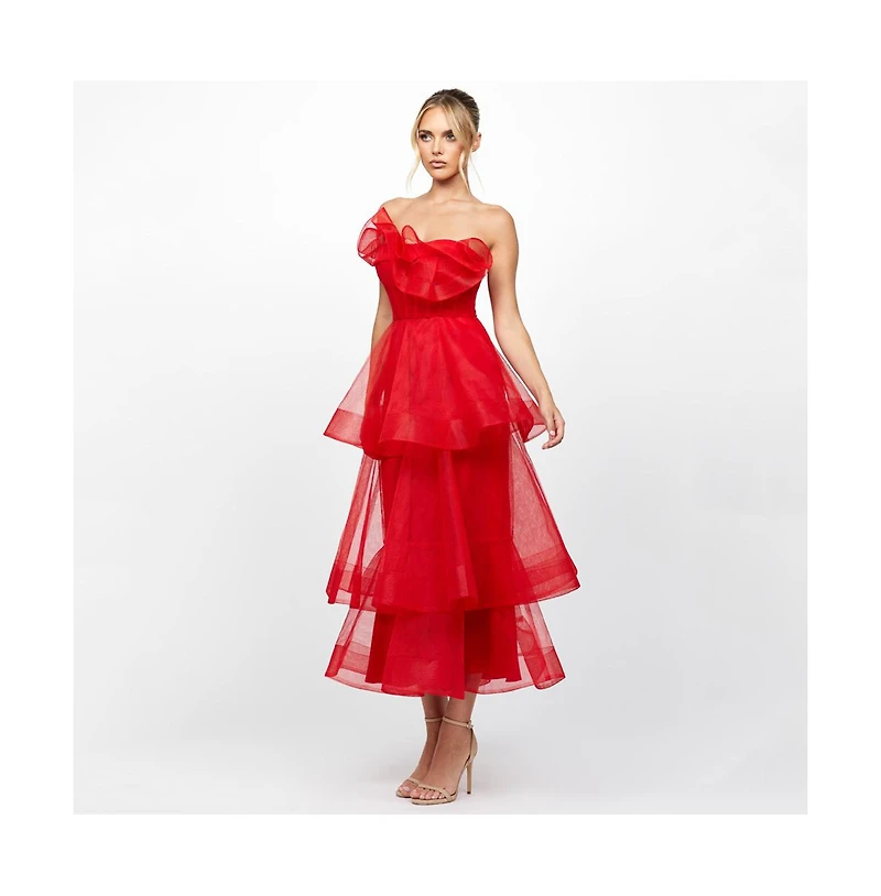 Bariano Women's Mae Tiered Ruffle Midi