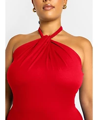 Rebdolls Plus Halter Slip Dress - Red