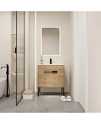 Casainc 30 Inch Vanity with Sink, Freestanding or Wall-Mount Convertible Installation