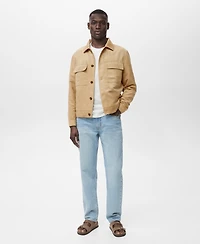 Mango Men's Suede Leather-Effect Overshirt