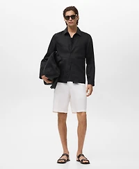 Mango Men's Linen-Blend Pockets Jacket