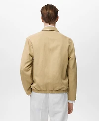 Mango Men's Zipper Linen Jacket