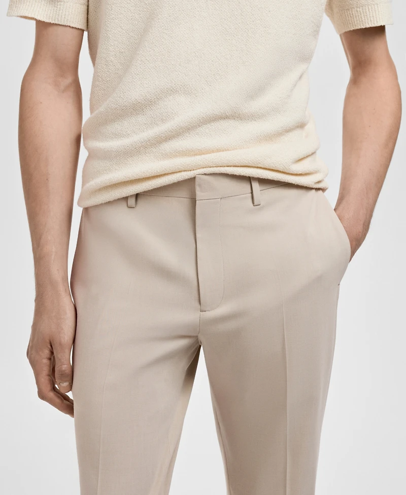 Mango Men's Stretch Fabric Super Slim-Fit Suit Pants