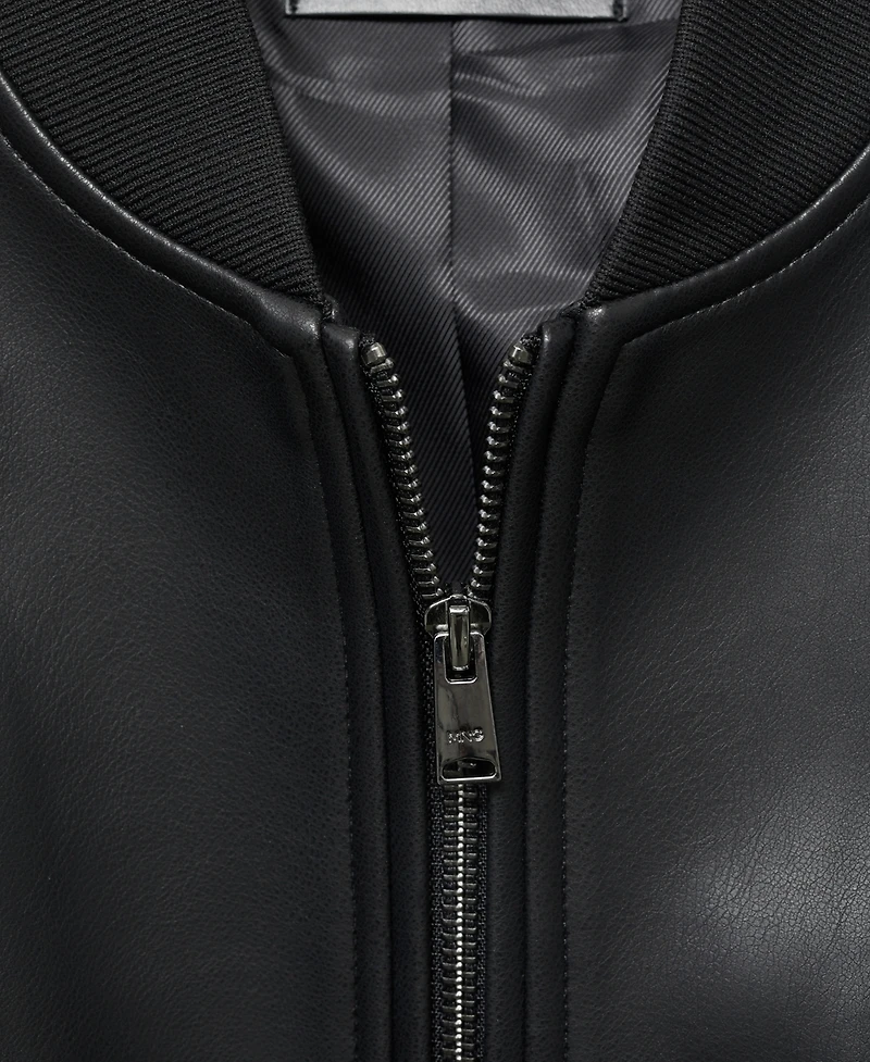Mango Men's Leather-Effect Bomber Jacket