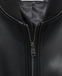 Mango Men's Leather-Effect Bomber Jacket
