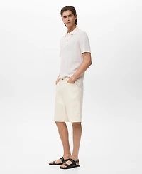 Mango Men's Denim Relaxed-Fit 9.53" Bermuda Shorts