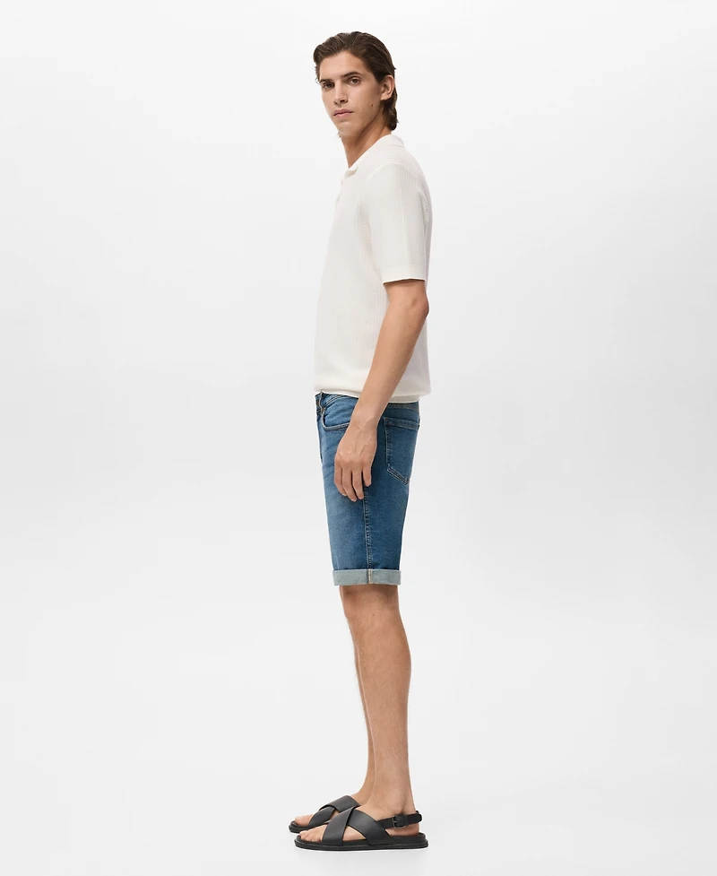 Mango Men's Slim-Fit Denim Bermuda Shorts