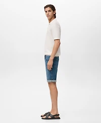 Mango Men's Slim-Fit Denim Bermuda Shorts