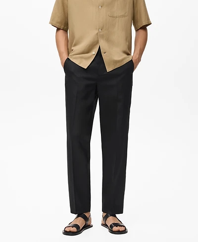 Mango Men's Linen And Lyocell Blend Straight-Leg Pants