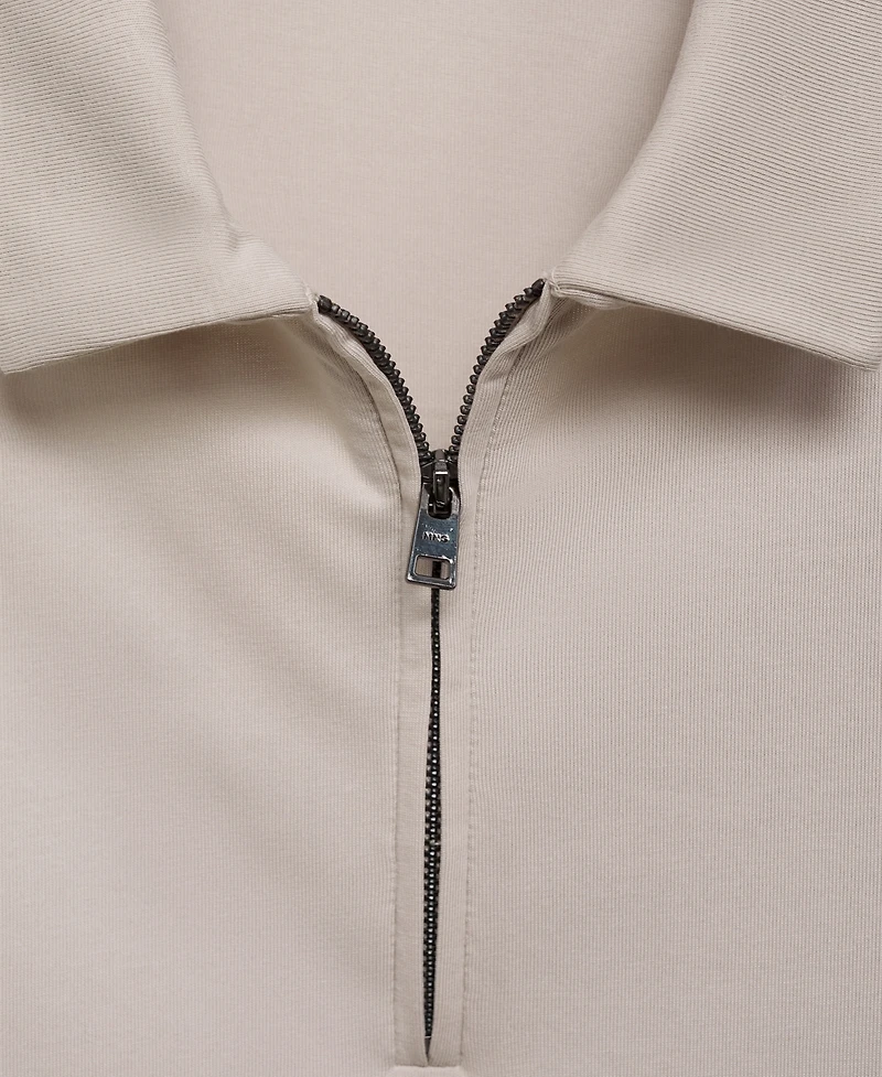 Mango Men's Zip Neck Polo Shirt