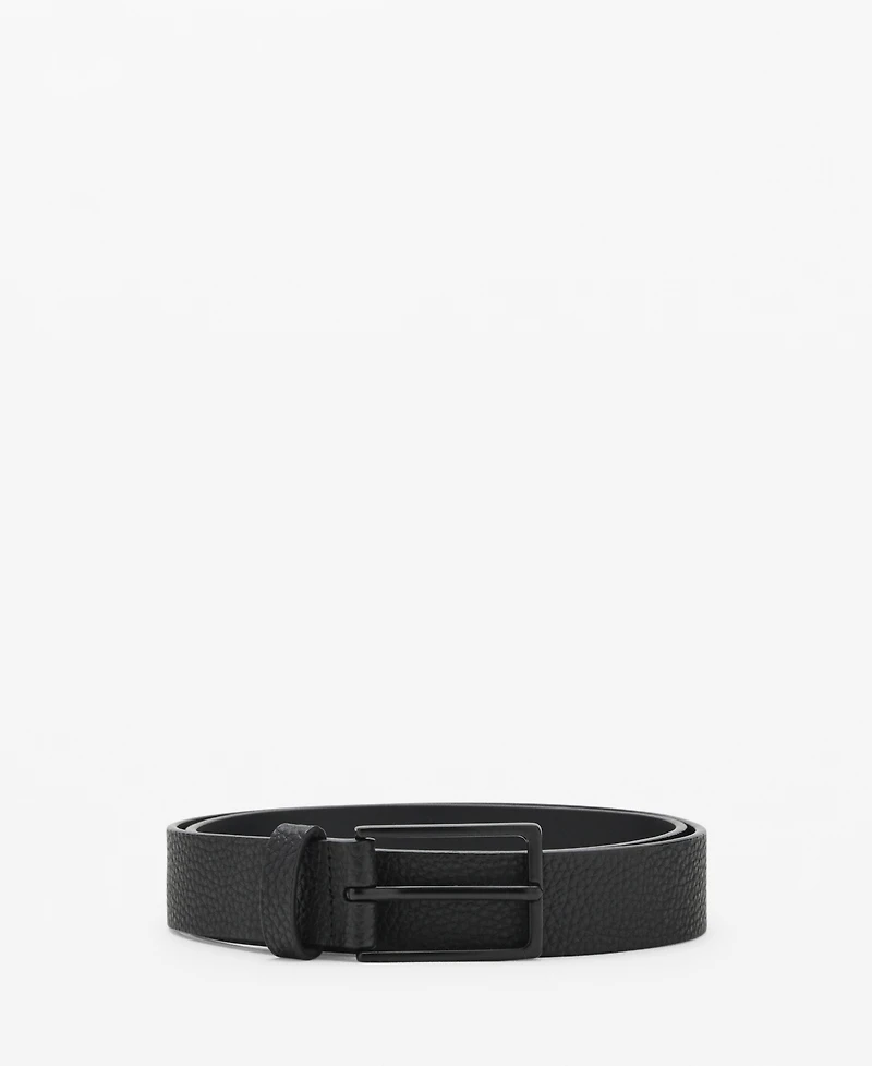Mango Men's Pebbled Leather Belt