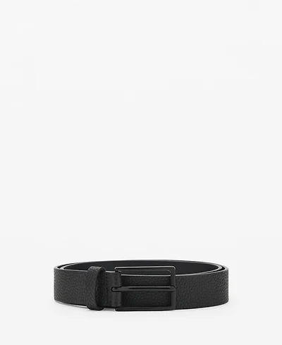 Mango Men's Pebbled Leather Belt