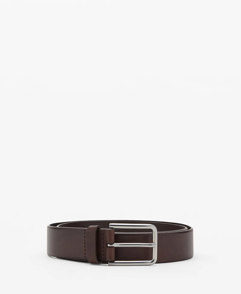 Mango Men's Buckle Leather Belt