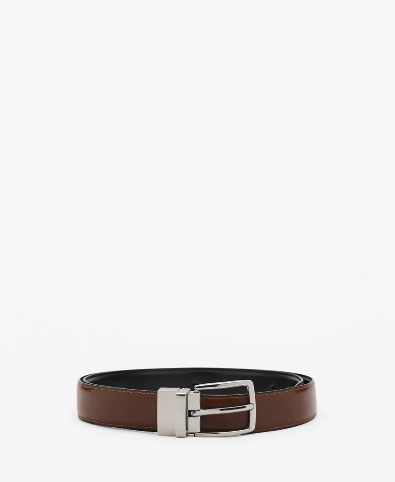 Mango Men's Reversible Suit Leather Belt