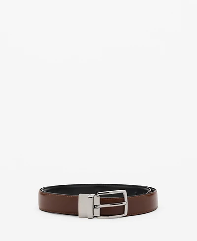 Mango Men's Reversible Suit Leather Belt