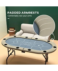Soozier 70" Foldable Poker Table, 8 Player jack Game Table,