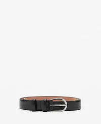 Mango Men's Buckle Leather Belt