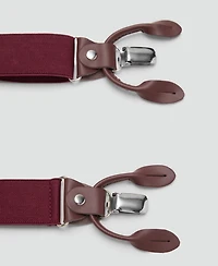 Mango Men's Leather Details Adjustable Elastic Suspenders