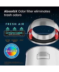 iTouchless 16 Gallon / 61 Liter Stainless Steel Round Open Top Kitchen Trash Can with Dual Odor Filters