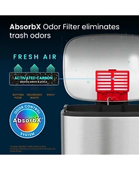 iTouchless 8 Gallon / 30 Liter SoftStep Stainless Steel Kitchen Trash Can with Odor Filter