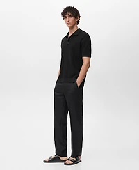 Mango Men's Fine-Knit Cotton Polo Shirt