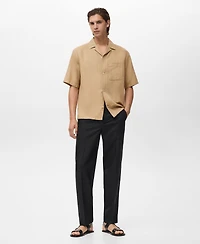 Mango Men's Regular-Fit Linen Blend Shirt