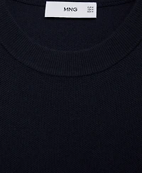 Mango Men's Microstructure Cotton Knitted Sweater