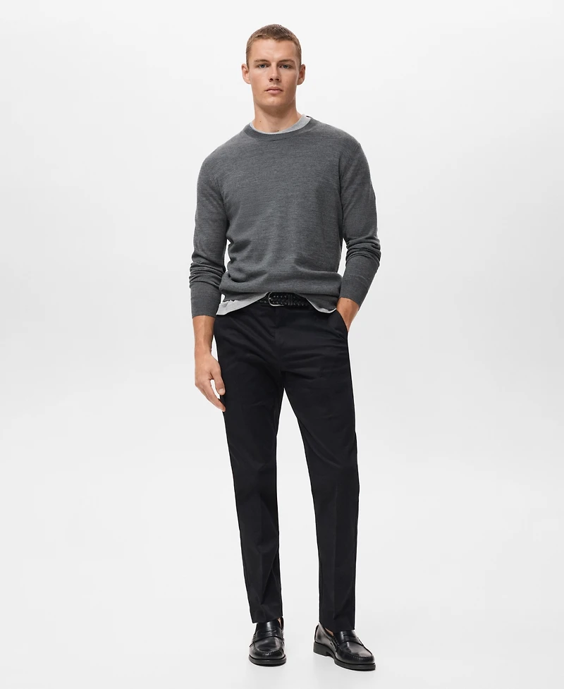 Mango Men's Wool Round-Neck Sweater