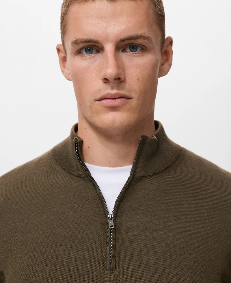 Mango Men's Perkins Neck Wool Sweater