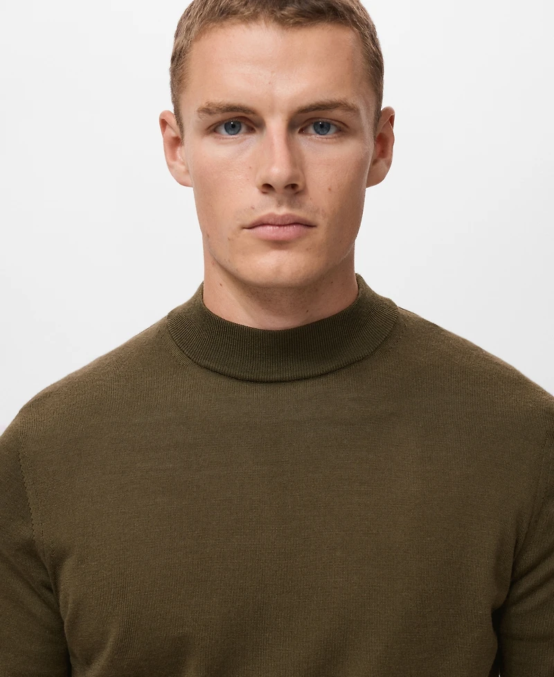 Mango Men's Wool Mock Neck Sweater
