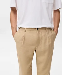 Mango Men's Straight-Fit Pleated Pants