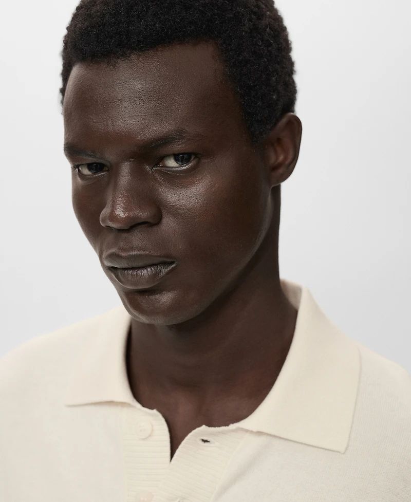 Mango Men's Cotton Knitted Polo Shirt