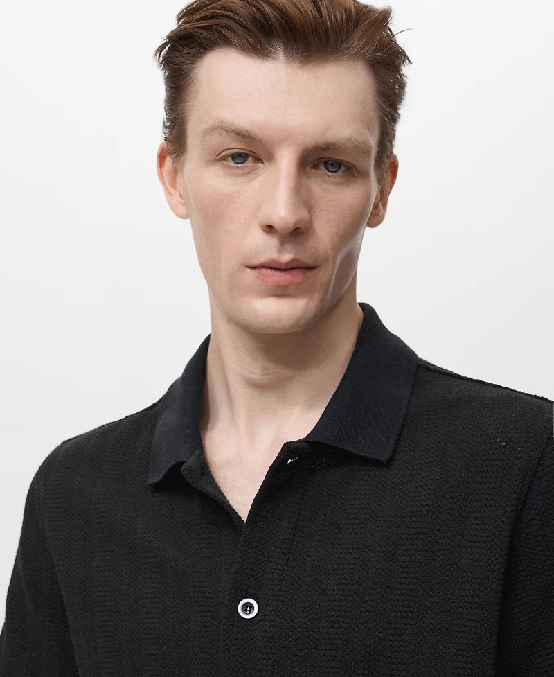 Mango Men's Structured Knitted Shirt