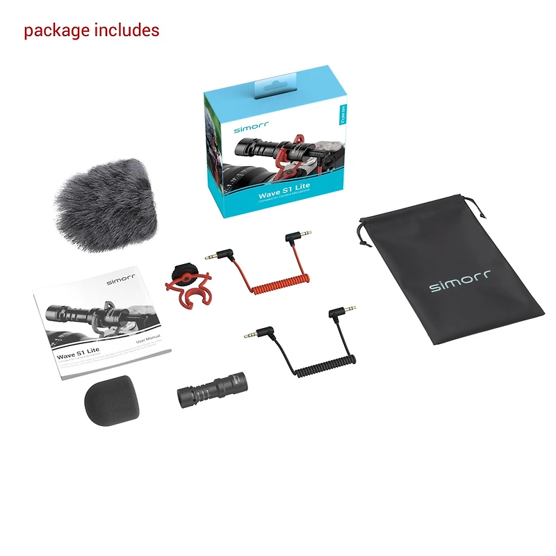 SmallRig 3452 Simorr Wave S1 Lite Compact On-Camera Shotgun Microphone