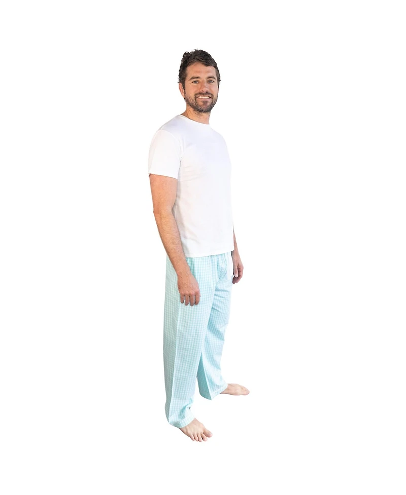 Sant and Abel Men's Hepburn Gingham Mint Pj Pants