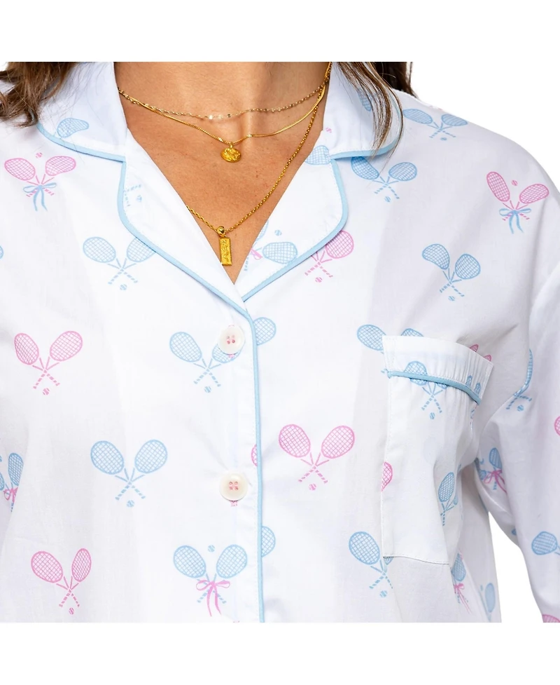 Sant and Abel Women's Tennis Bows Long Pj Set