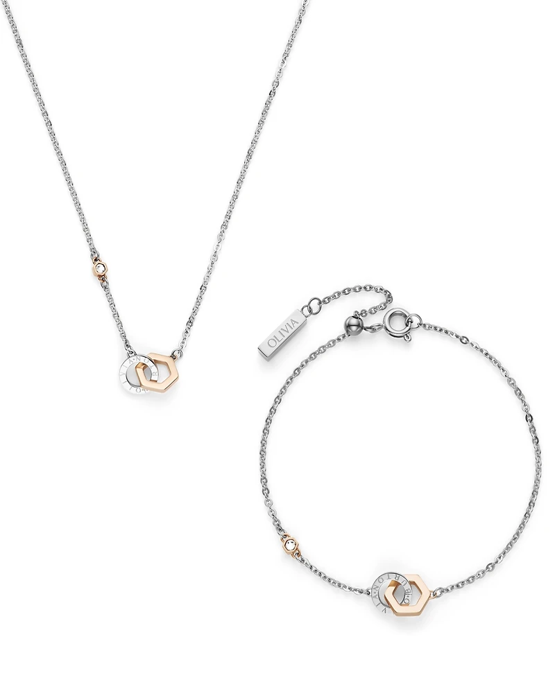 Olivia Burton Interlink Two Tone Stainless Steel Gift Set