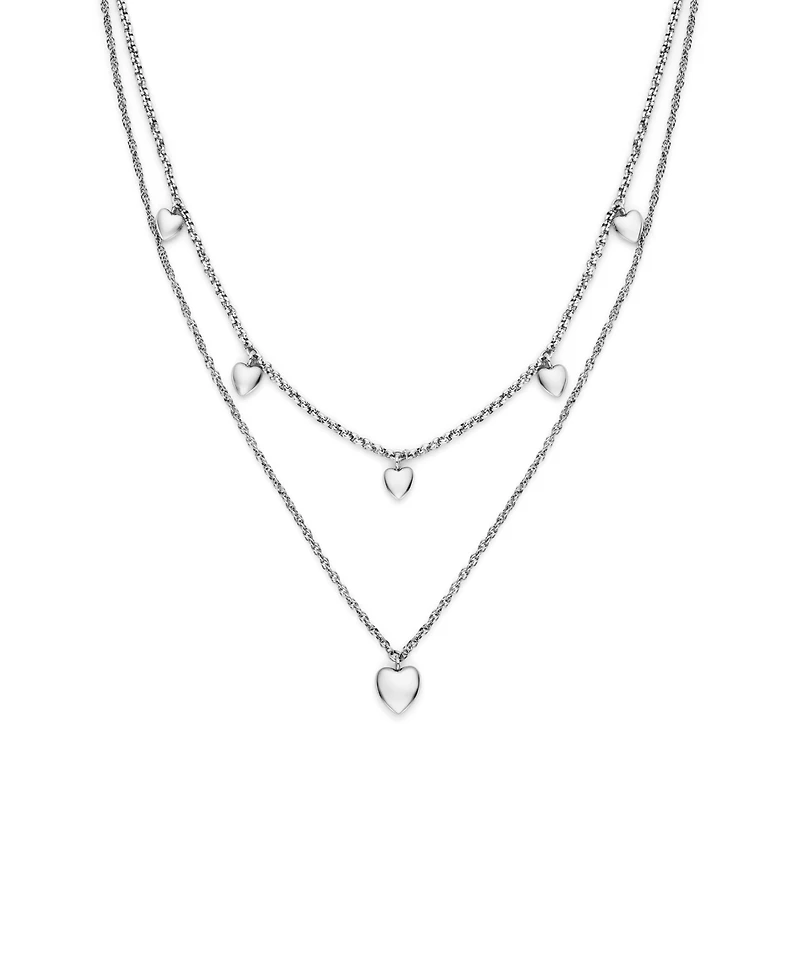 Olivia Burton Mini Heart Silver Tone Stainless Steel Necklace