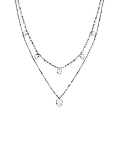 Olivia Burton Mini Heart Silver Tone Stainless Steel Necklace
