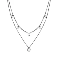 Olivia Burton Mini Heart Silver Tone Stainless Steel Necklace