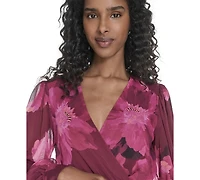 Calvin Klein Women's Tie-Sleeve Midi Dress
