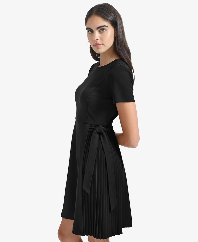 Calvin Klein Women's Short Sleeve Pleat Dress