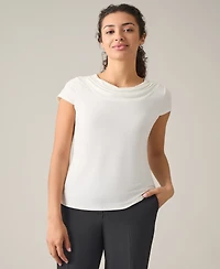 Kasper Women's Regular & Petite Cowl Neck Cap Sleeve Top, Petites
