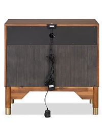 Furniture of America Forma 26" Solid Wood 1-Drawer Nightstand with Led Light and Usb Ports